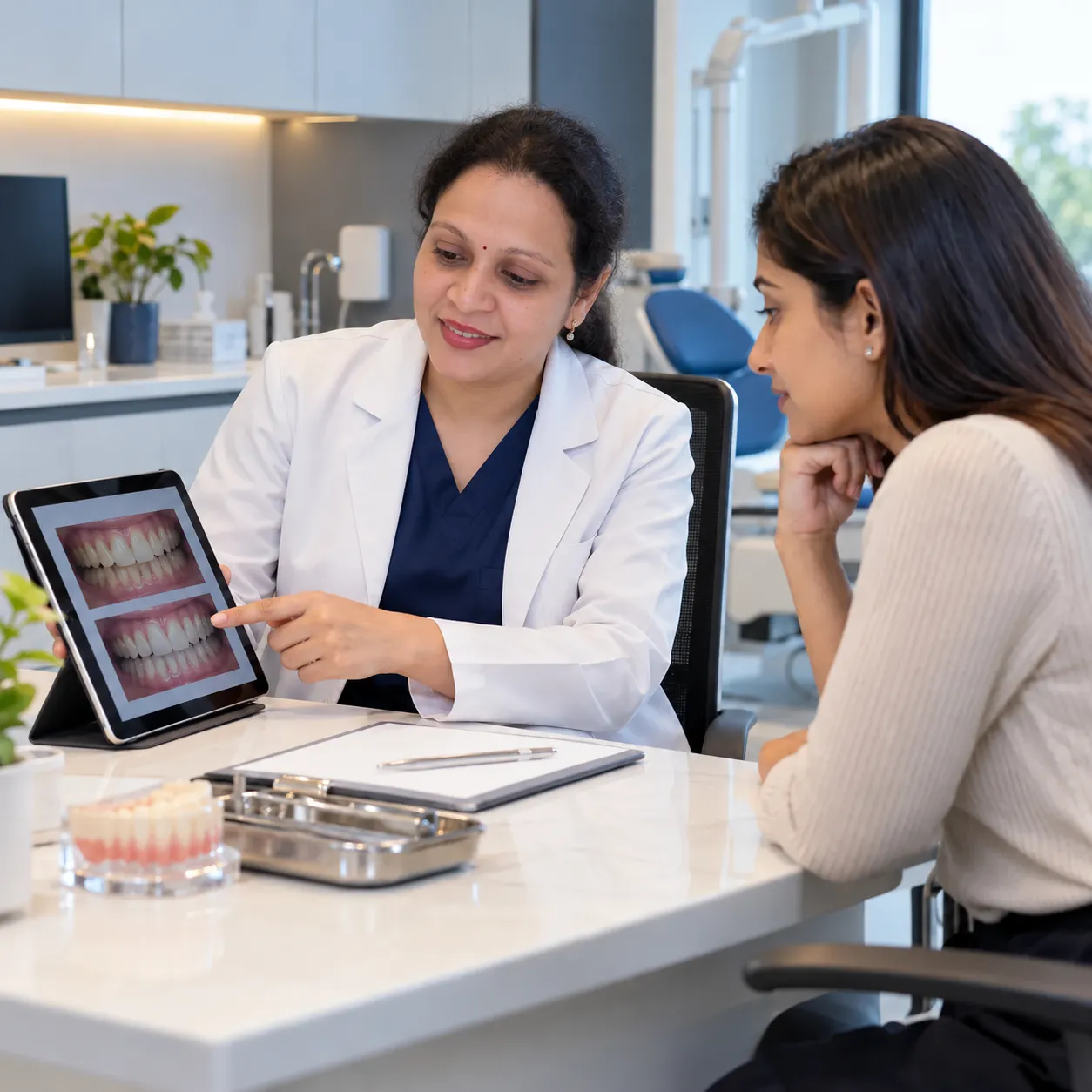 A professional teeth whitening assessment